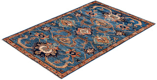 Serapi One of a kind Wool Light Blue Area Rug 3' 2" x 4' 11"