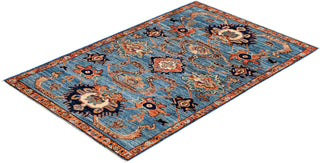 Serapi One of a kind Wool Light Blue Area Rug 3' 3" x 5' 0"