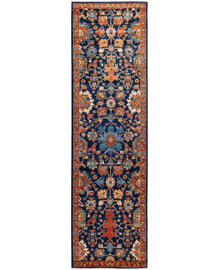 Serapi One of a kind Wool Blue Area Rug 2' 9" x 10' 2"