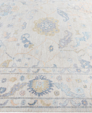 Oushak One of a kind Wool Light Gray Area Rug 8' 1" x 10' 1"