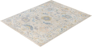 Oushak One of a kind Wool Light Gray Area Rug 8' 1" x 10' 1"