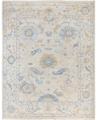 Oushak One of a kind Wool Light Gray Area Rug 8' 1" x 10' 1"