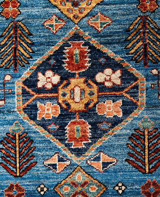 Serapi One of a kind Wool Light Blue Area Rug 2' 9" x 10' 0"