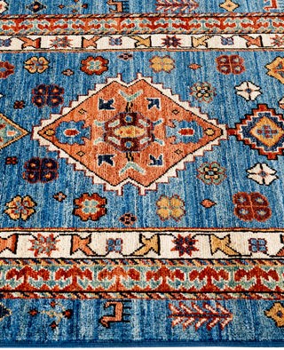 Serapi One of a kind Wool Light Blue Area Rug 2' 9" x 10' 0"