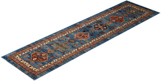 Serapi One of a kind Wool Light Blue Area Rug 2' 9" x 10' 0"