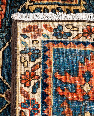 Serapi One of a kind Wool Light Blue Area Rug 2' 6" x 9' 5"