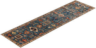 Serapi One of a kind Wool Light Blue Area Rug 2' 6" x 9' 5"