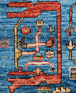 Serapi One of a kind Wool Light Blue Area Rug 2' 9" x 9' 7"