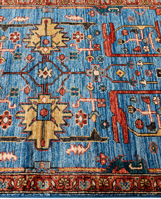 Serapi One of a kind Wool Light Blue Area Rug 2' 9" x 9' 7"