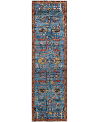 Serapi One of a kind Wool Light Blue Area Rug 2' 9" x 9' 7"