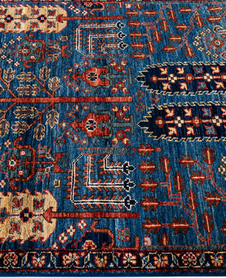 Serapi One of a kind Wool Blue Area Rug 2' 8" x 7' 9"