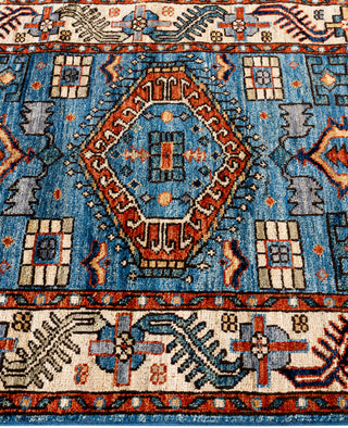 Serapi One of a kind Wool Light Blue Area Rug 2' 8" x 8' 8"