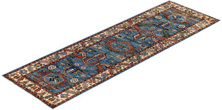 Serapi One of a kind Wool Light Blue Area Rug 2' 8" x 8' 8"