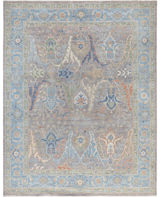 Oushak One of a kind Wool Gray Area Rug 7' 11" x 9' 11"
