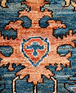 Serapi One of a kind Wool Light Blue Area Rug 2' 7" x 9' 6"