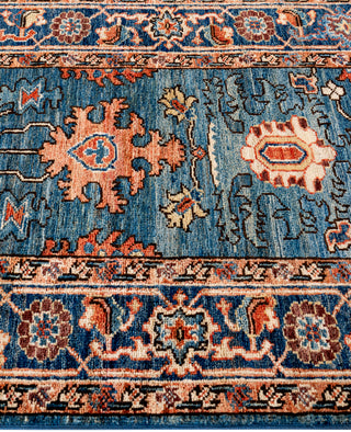 Serapi One of a kind Wool Light Blue Area Rug 2' 7" x 9' 6"