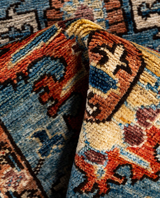 Serapi One of a kind Wool Light Blue Area Rug 2' 7" x 9' 6"