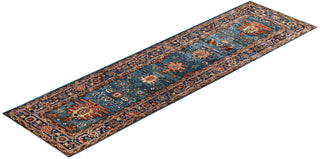 Serapi One of a kind Wool Light Blue Area Rug 2' 7" x 9' 6"