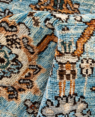 Serapi One of a kind Wool Light Blue Area Rug 2' 8" x 9' 5"
