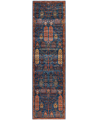 Serapi One of a kind Wool Blue Area Rug 2' 9" x 9' 10"