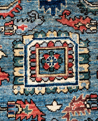 Serapi One of a kind Wool Light Blue Area Rug 2' 7" x 9' 7"
