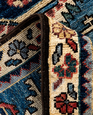 Serapi One of a kind Wool Light Blue Area Rug 2' 7" x 9' 7"