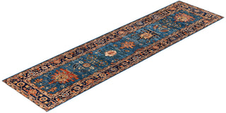 Serapi One of a kind Wool Light Blue Area Rug 2' 8" x 9' 10"