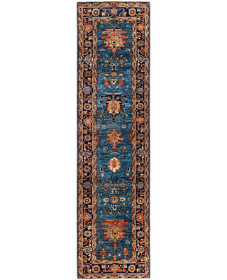 Serapi One of a kind Wool Light Blue Area Rug 2' 8" x 9' 10"