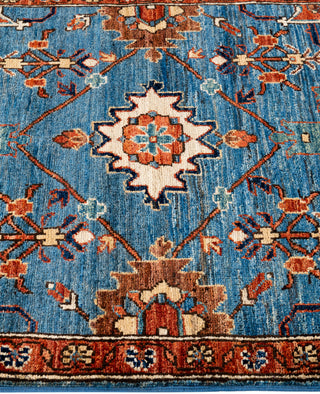 Serapi One of a kind Wool Light Blue Area Rug 2' 8" x 9' 11"