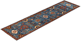 Serapi One of a kind Wool Light Blue Area Rug 2' 8" x 9' 11"