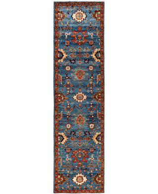 Serapi One of a kind Wool Light Blue Area Rug 2' 8" x 9' 11"