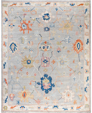 Oushak One of a kind Wool Gray Area Rug 8' 4" x 10' 4"
