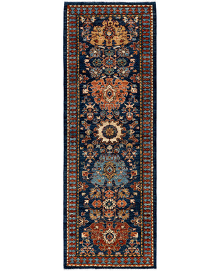 Serapi One of a kind Wool Blue Area Rug 2' 11" x 8' 2"