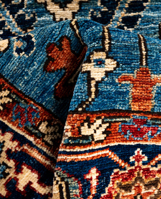 Serapi One of a kind Wool Light Blue Area Rug 2' 7" x 10' 0"