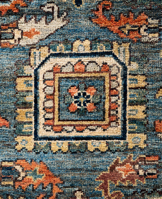 Serapi One of a kind Wool Blue Area Rug 2' 7" x 9' 8"