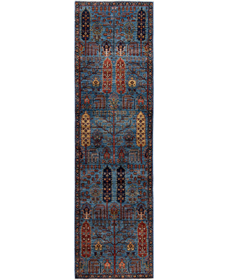 Serapi One of a kind Wool Light Blue Area Rug 2' 9" x 9' 10"