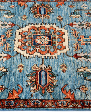 Serapi One of a kind Wool Light Blue Area Rug 2' 9" x 9' 10"