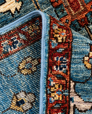Serapi One of a kind Wool Light Blue Area Rug 2' 9" x 9' 10"