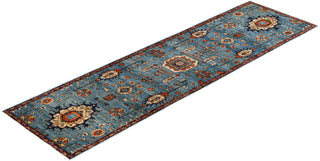 Serapi One of a kind Wool Light Blue Area Rug 2' 9" x 9' 10"