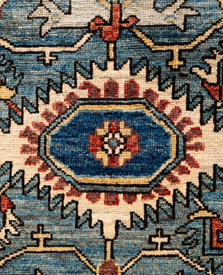 Serapi One of a kind Wool Light Blue Area Rug 2' 7" x 9' 8"