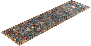Serapi One of a kind Wool Light Blue Area Rug 2' 7" x 9' 8"