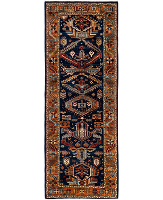 Serapi One of a kind Wool Blue Area Rug 2' 9" x 7' 10"