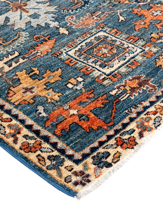 Serapi One of a kind Wool Light Blue Area Rug 2' 6" x 9' 7"