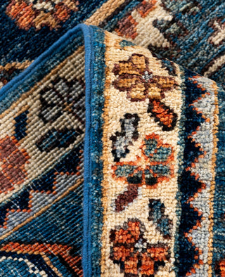 Serapi One of a kind Wool Light Blue Area Rug 2' 6" x 9' 7"