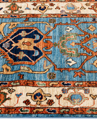 Serapi One of a kind Wool Light Blue Area Rug 2' 7" x 9' 11"
