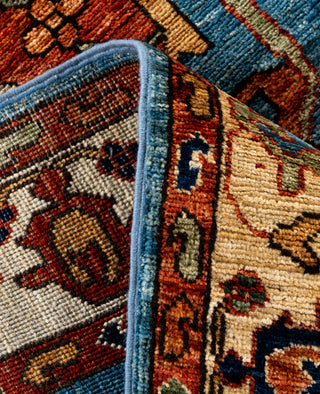 Serapi One of a kind Wool Light Blue Area Rug 2' 7" x 9' 11"