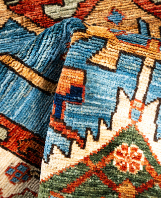 Serapi One of a kind Wool Light Blue Area Rug 2' 7" x 9' 11"