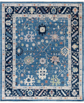 Oushak One of a kind Wool Light Blue Area Rug 8' 0" x 9' 7"