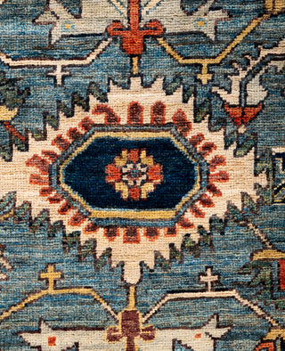 Serapi One of a kind Wool Light Blue Area Rug 2' 8" x 9' 6"