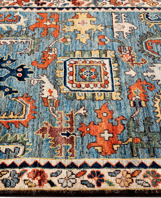 Serapi One of a kind Wool Light Blue Area Rug 2' 8" x 9' 6"